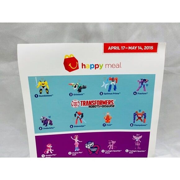 2015 McDonald's My Little Pony and Transformers Happy Meal Advertisement Sheet - Picture 3 of 9